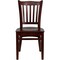 Emma and Oliver 2 Pack Vertical Slat Back Wooden Restaurant Chair